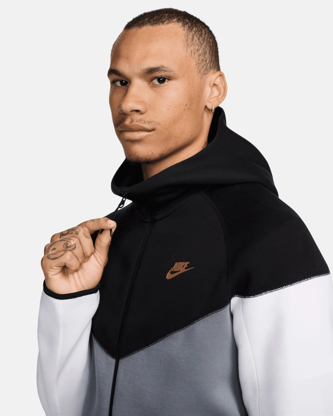 Veste Nike Tech Fleece Windrunner - Gris/Noir/Blanc