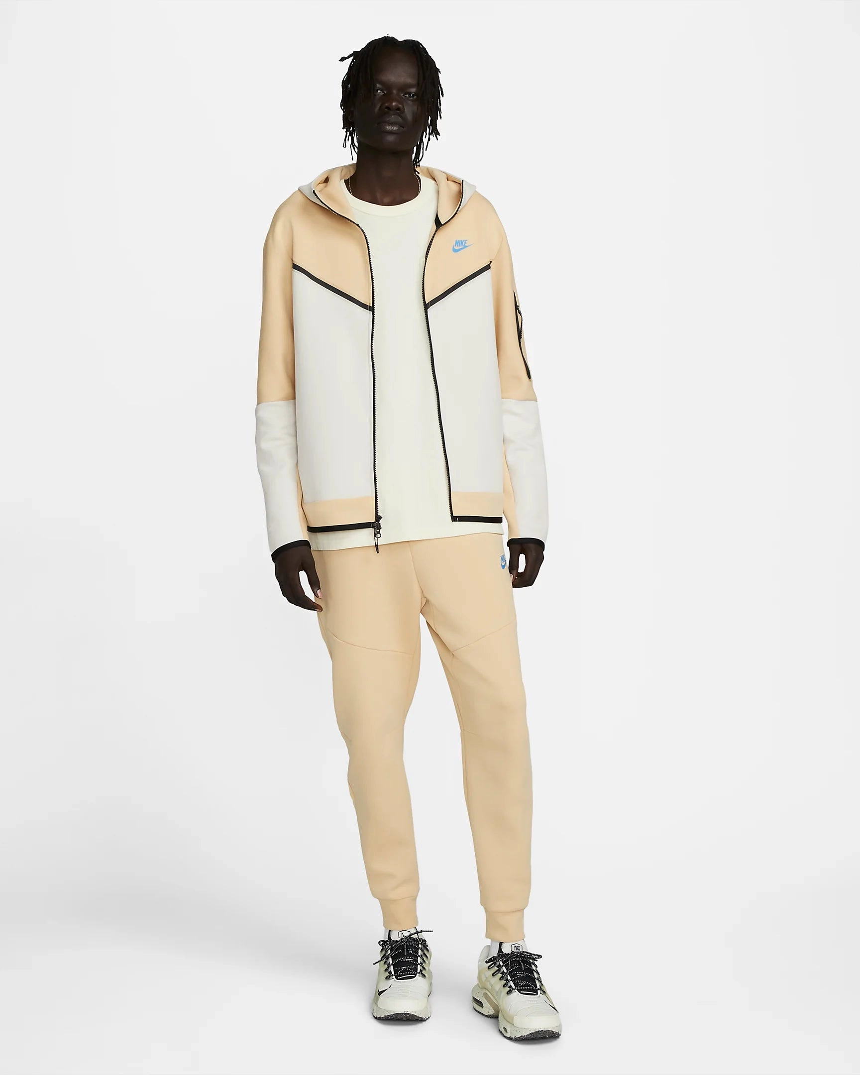 Veste à capuche Nike Tech Fleece - Beige/Blanc/Bleu