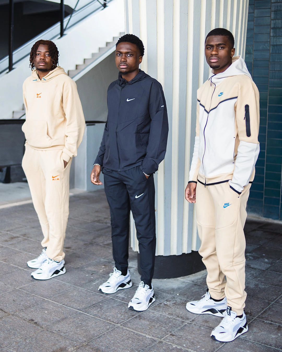 Veste à capuche Nike Tech Fleece - Beige/Blanc/Bleu