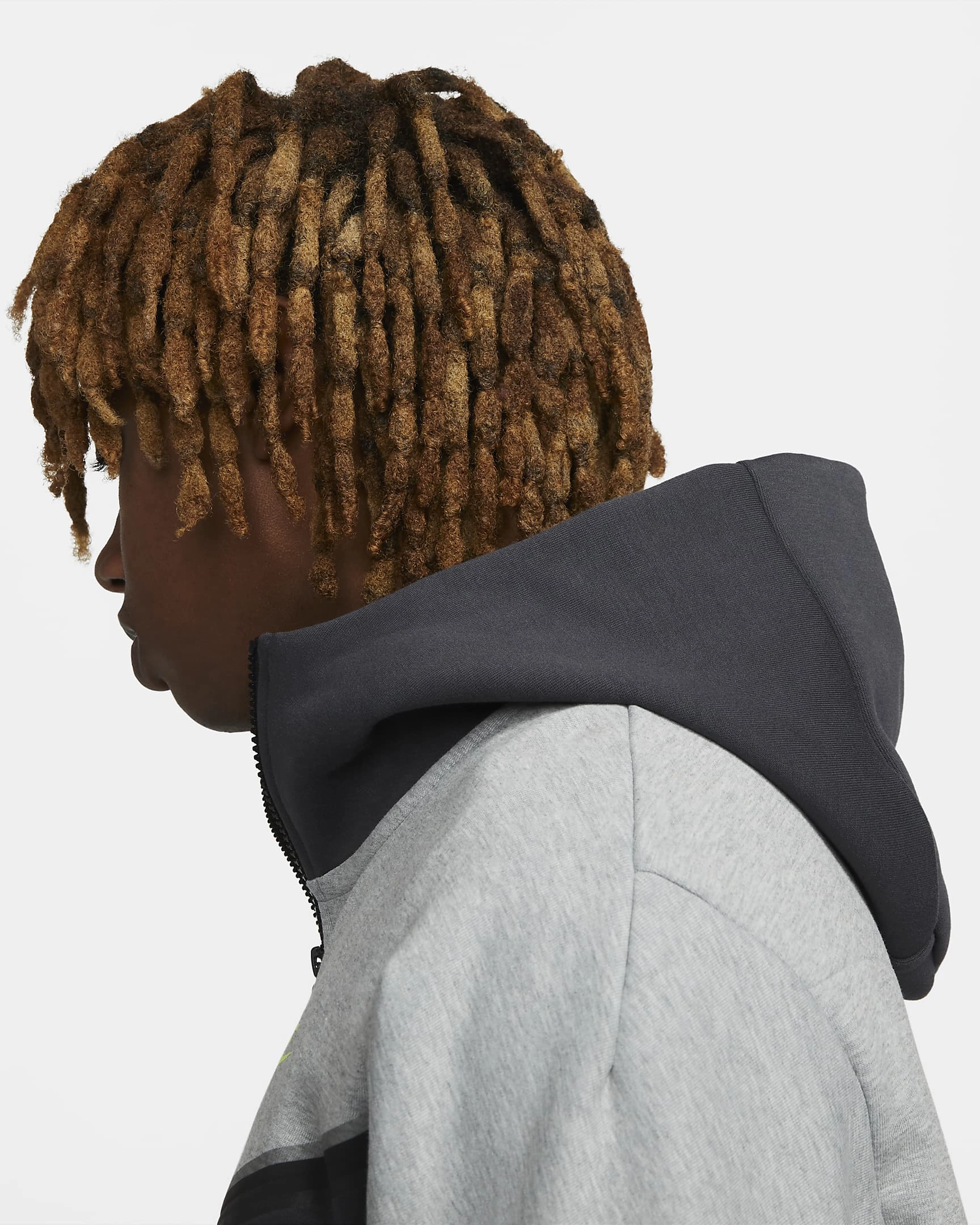 Veste à capuche Nike Tech Fleece - Gris/Vert