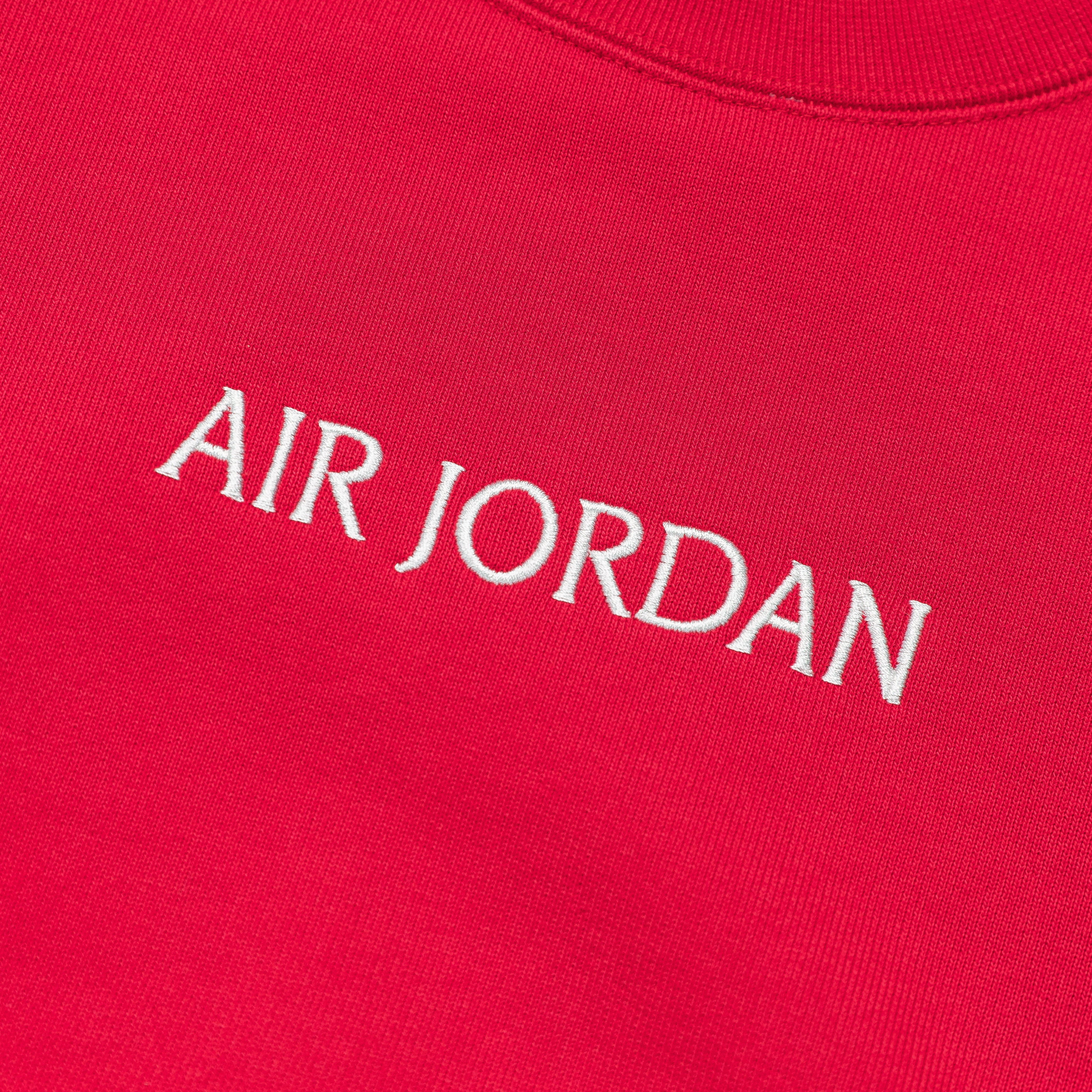 Womens Air Jordan SP Fleece Crewneck - Fire Red/Sail